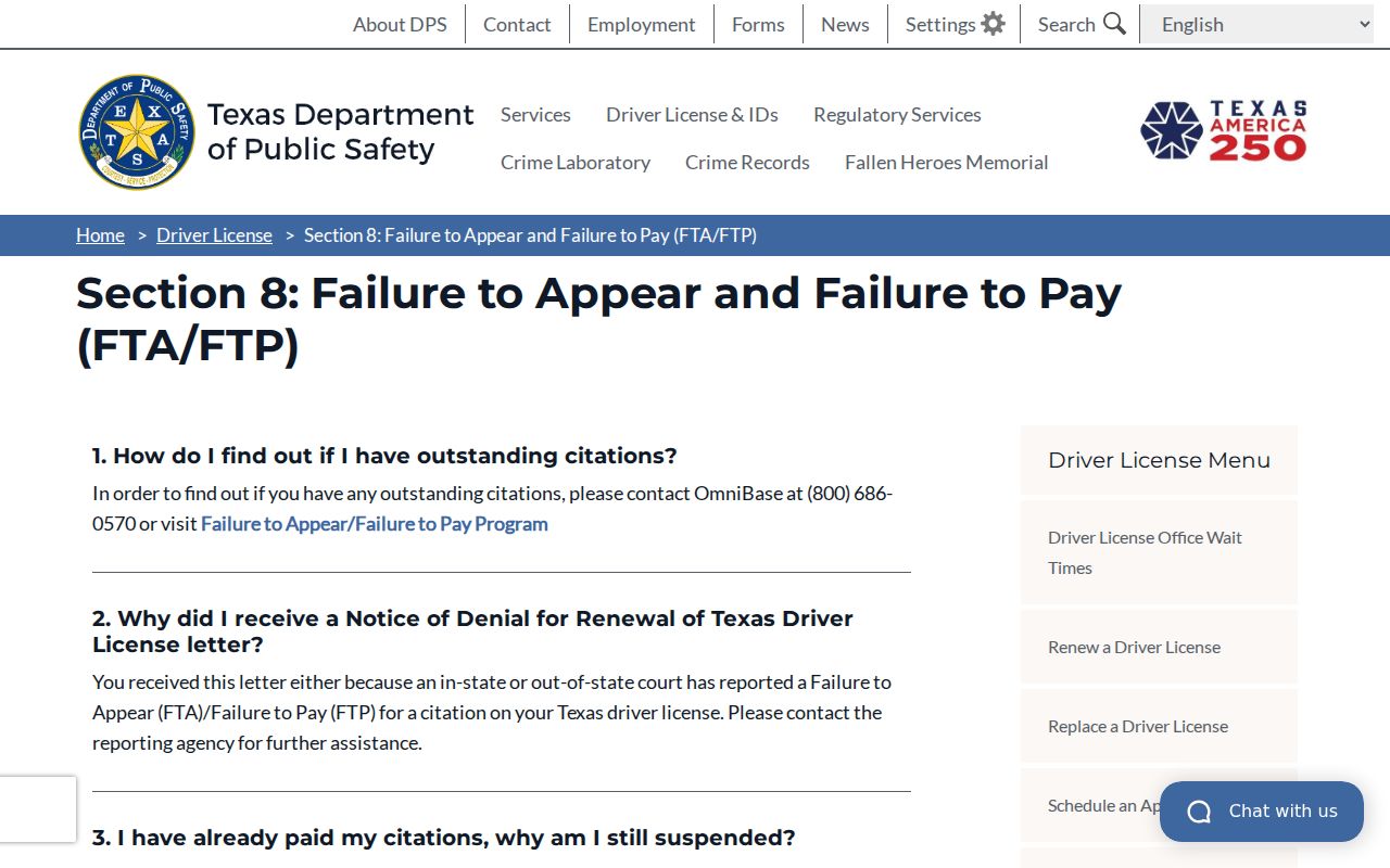 McMullen County traffic warrant reference to DPS FAQ stating staff cannot confirm warrants